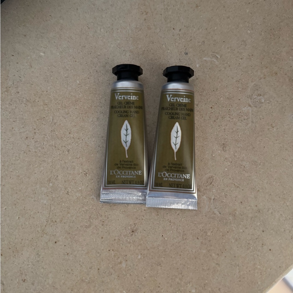 2 pcs New L'Occitane Verveine Cooling Hand Cream Gel - Travel Size 0.3oz/10ml